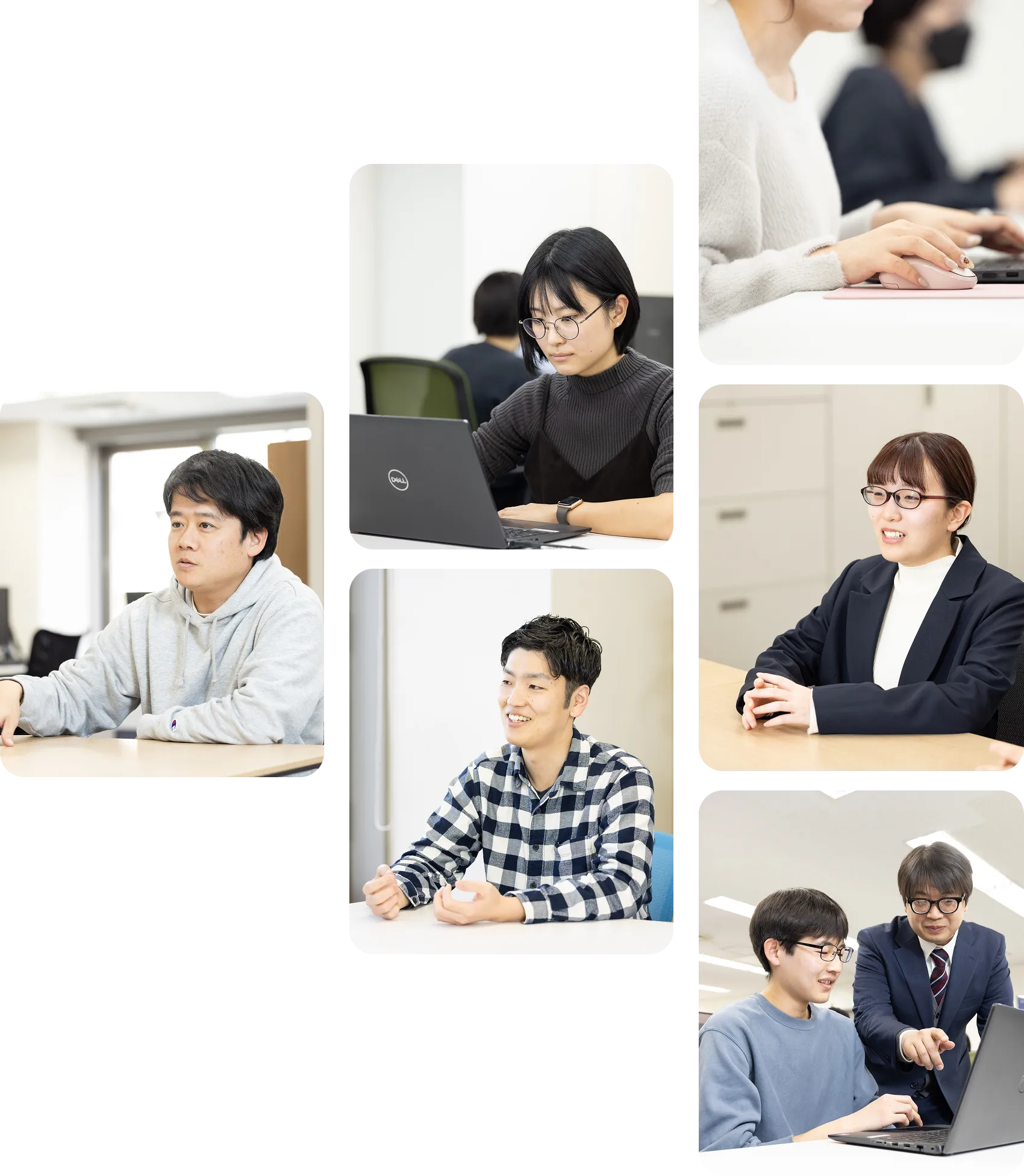 仕事をしている様子の人々の写真